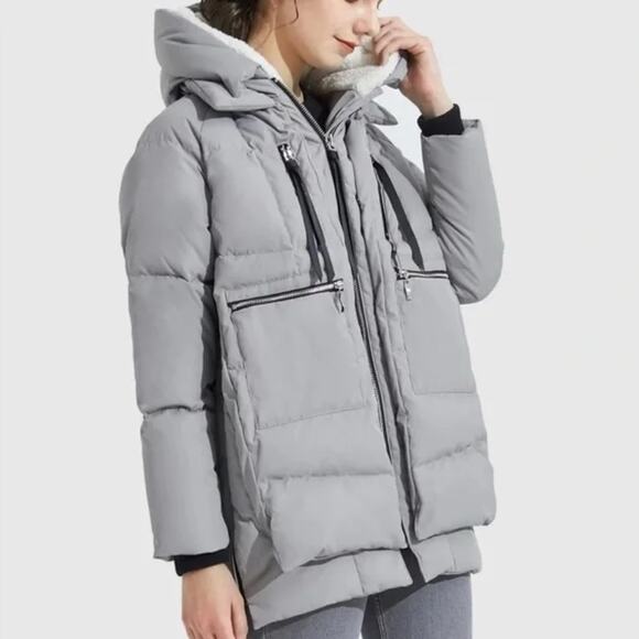 Orolay Women's Thickened Down Jacket Gray Puffer Full Zip - Picture 1 of 7